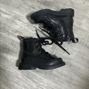 UGG Robley Black Glitter Toddler Boots Size 6